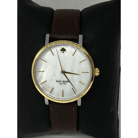 Kate Spade New York 0781 Women Brown Leather White Analog Dial Wrist Watch XX578 - Picture 1 of 12